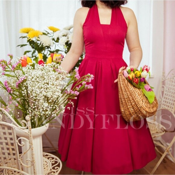 Dresses & Skirts - NWT Women's Miss Candyfloss Myra-Cerise Retro Red Swing Dress, Size XL